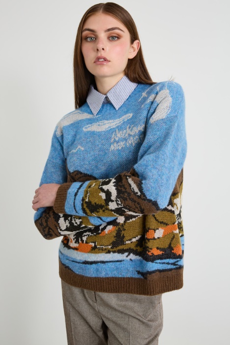 Jacquard alpaca sweater Intrend