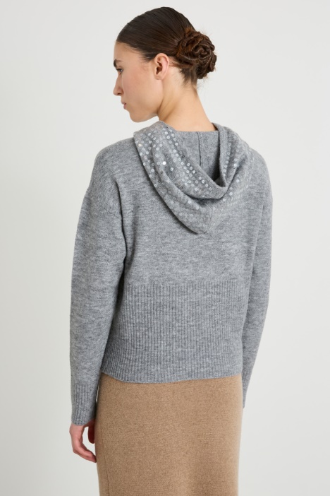 Maglia stile felpa con paillettes