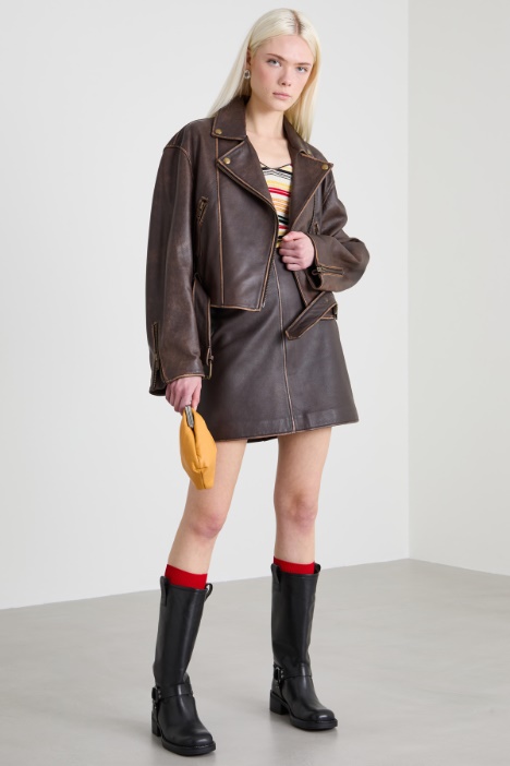Leather mini skirt Intrend