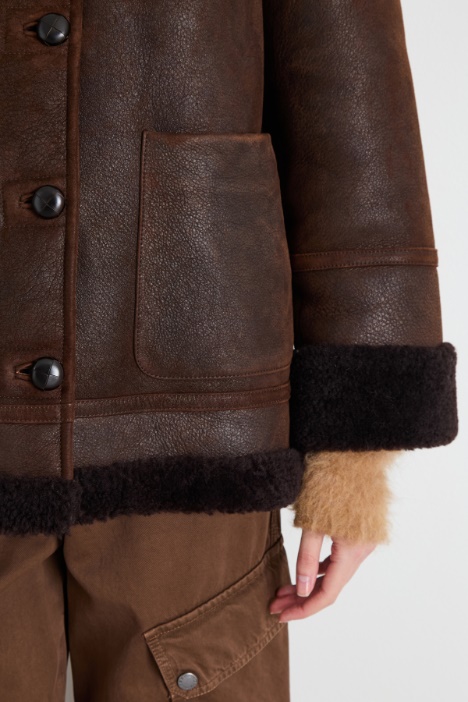 Giacca girocollo in montone