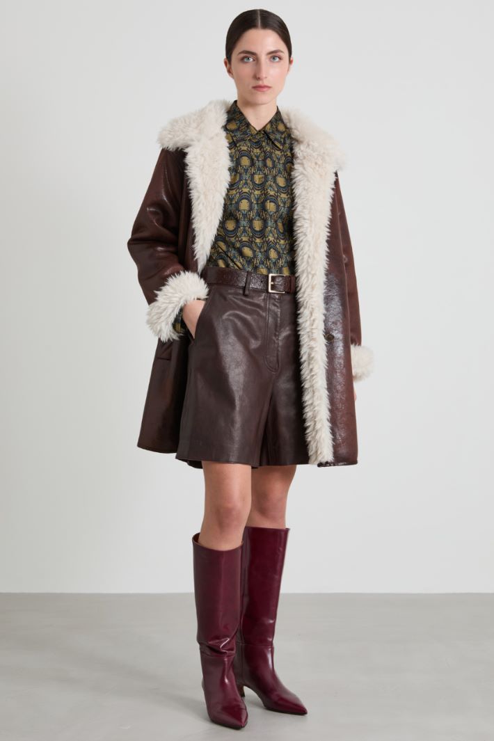 Nappa leather Bermuda shorts Intrend