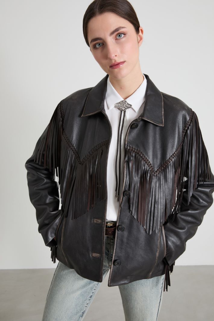 Fringed Nappa leather jacket Intrend - 3