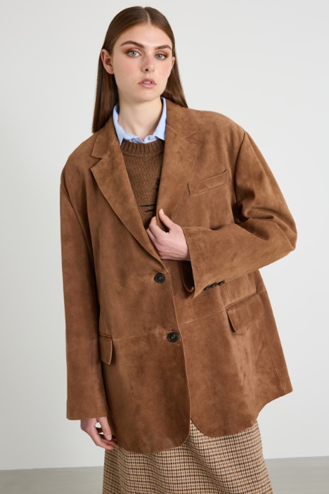 Suede-effect leather jacket Intrend