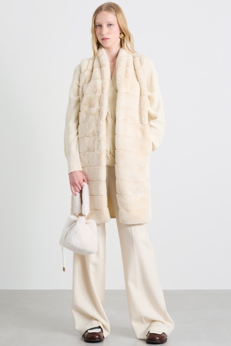 Gilet con inserti effetto peluche Intrend