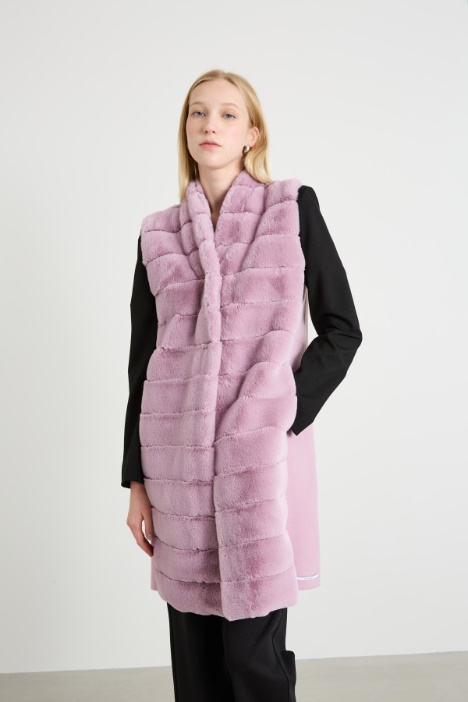 Gilet with peluche-effect inserts Intrend