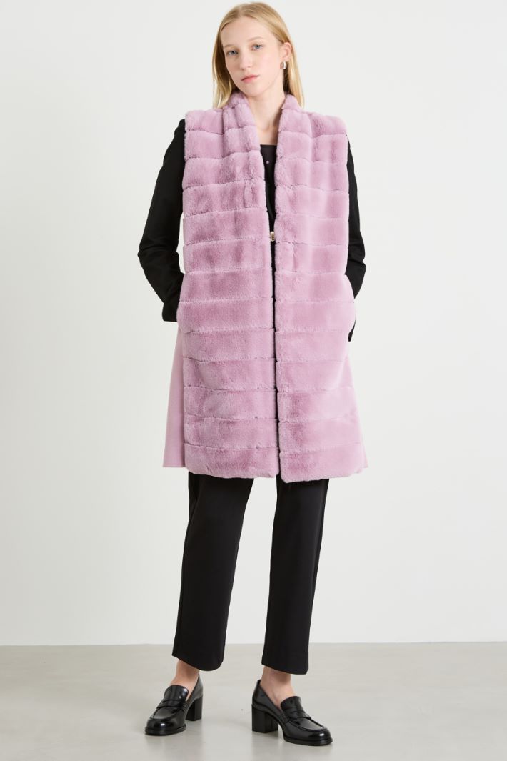 Gilet with peluche-effect inserts Intrend - 3