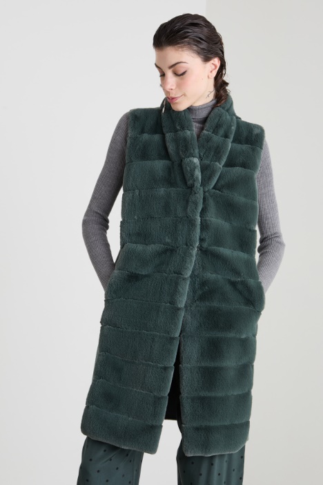 Gilet with peluche-effect inserts Intrend