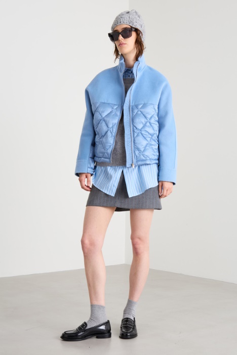 Bi-material padded jacket Intrend