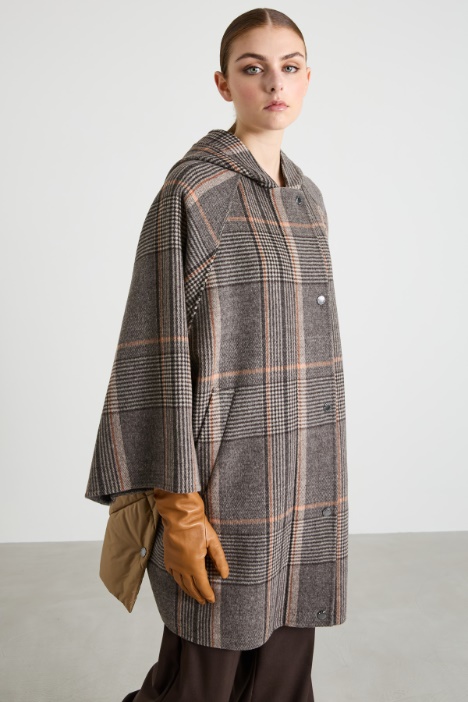 Cappotto in lana e raso tecnico