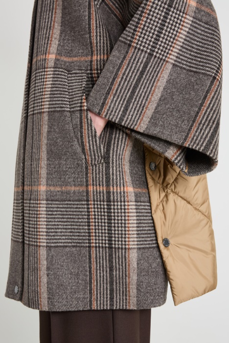 Cappotto in lana e raso tecnico