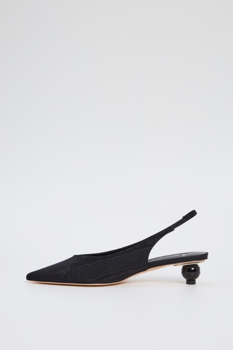 Slingback in tessuto moiré