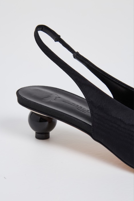 Slingback in tessuto moiré