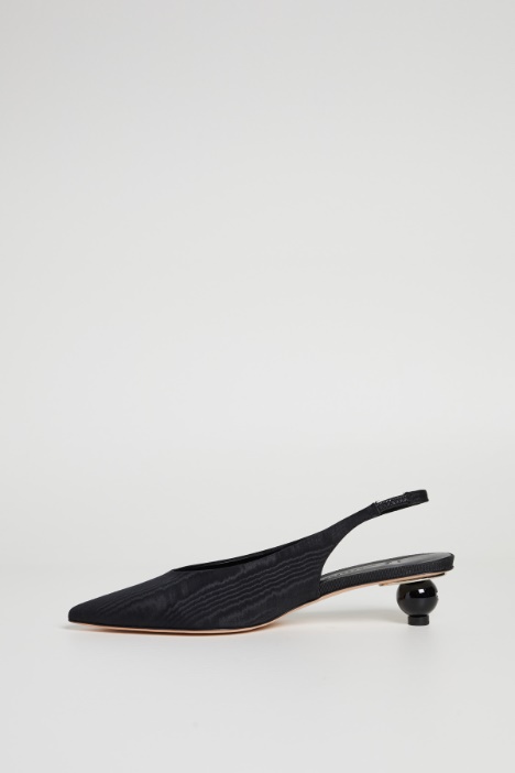 Slingback in tessuto moiré