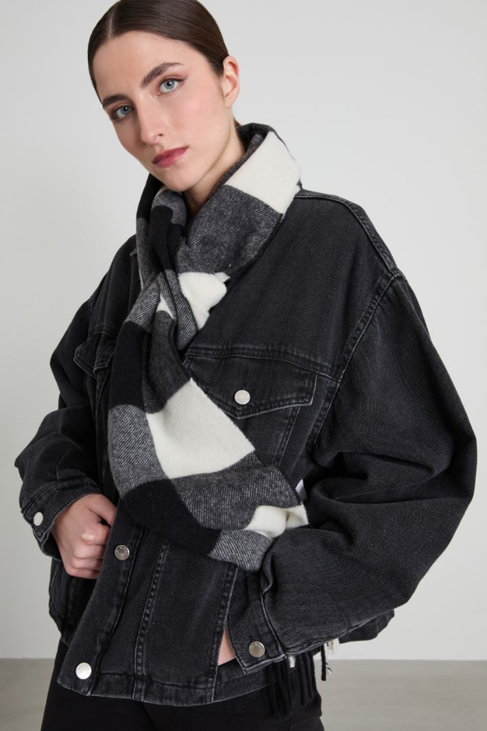 Chequered wool scarf Intrend - 2