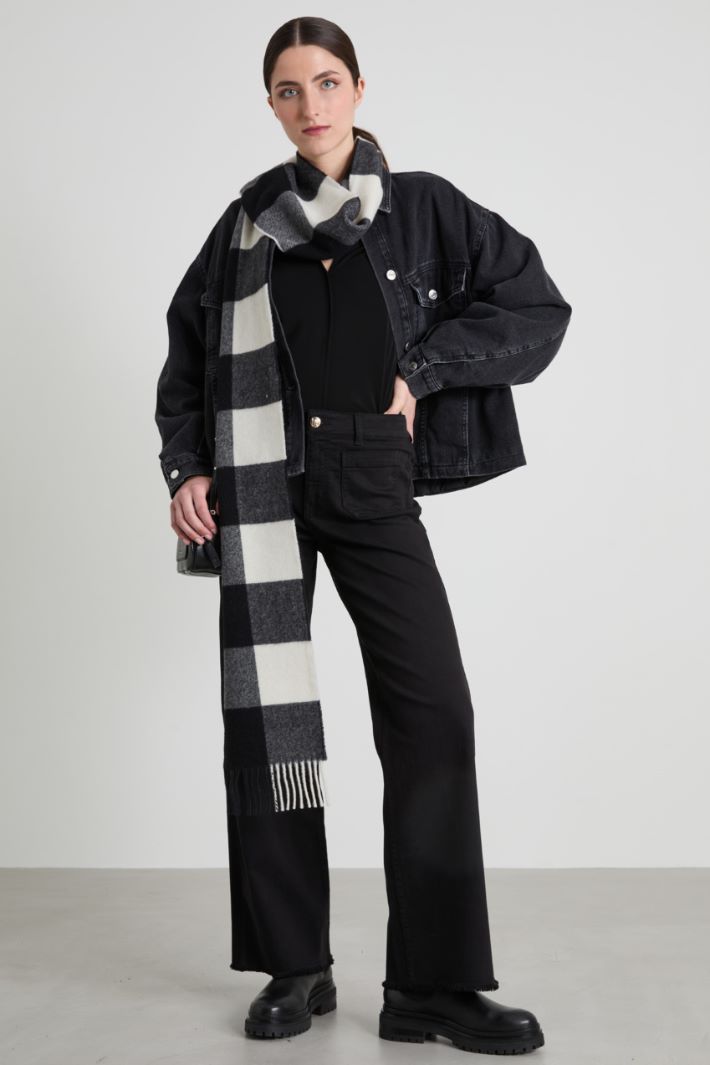 Chequered wool scarf Intrend