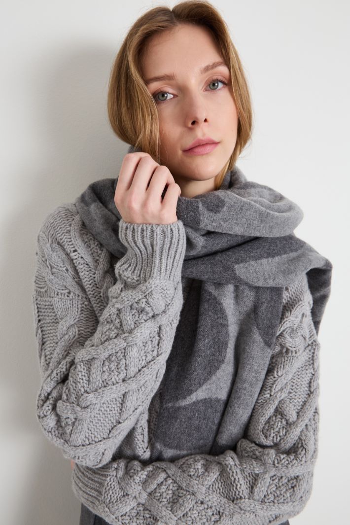 Jacquard wool scarf Intrend - 2