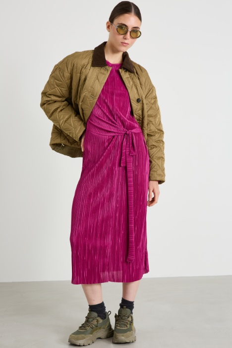 Flared pleated jersey dress Intrend