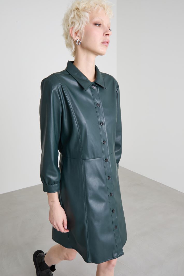 Faux leather shirt dress Intrend - 2