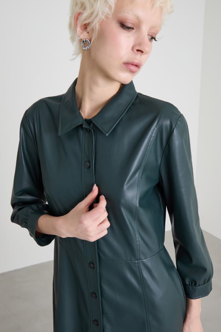 Faux leather shirt dress Intrend - 4