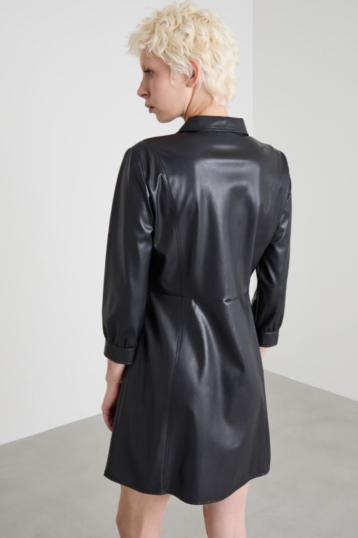 Faux leather shirt dress Intrend - 3