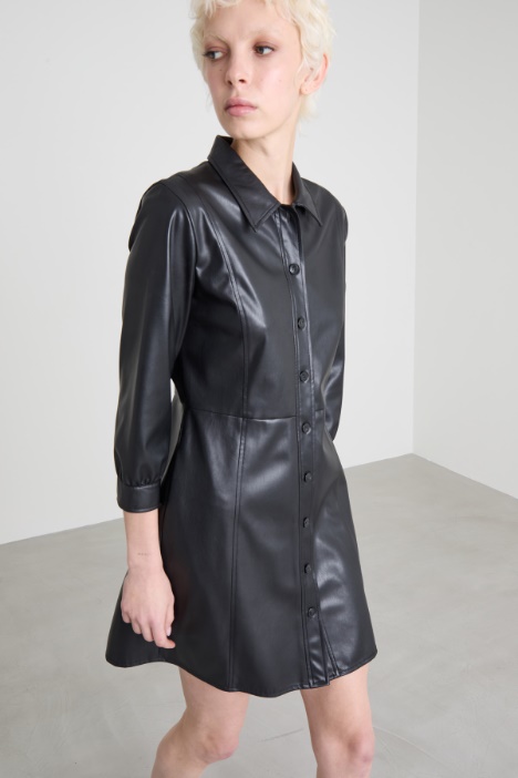 Abito chemisier in similpelle