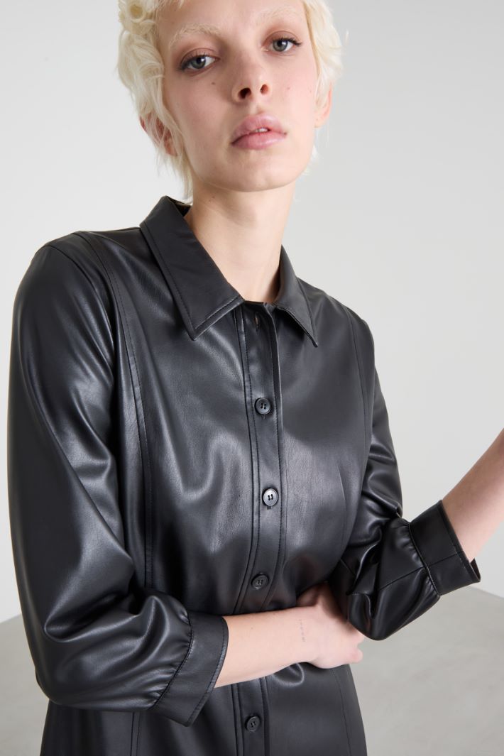 Faux leather shirt dress Intrend - 4