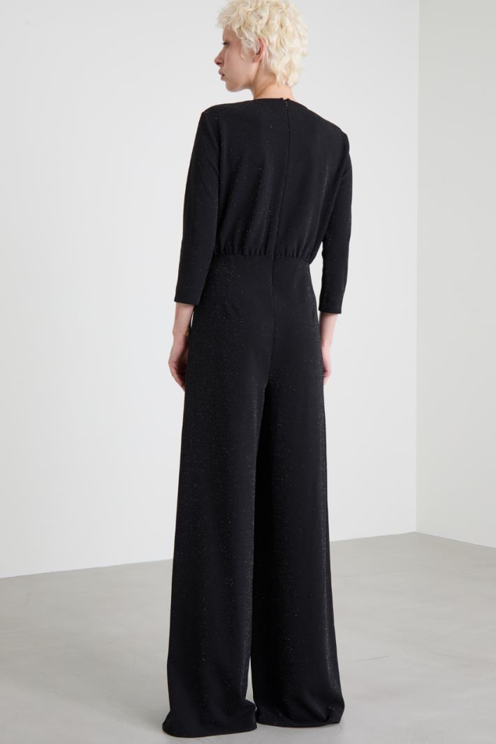 Jersey lamé long jumpsuit Intrend - 3