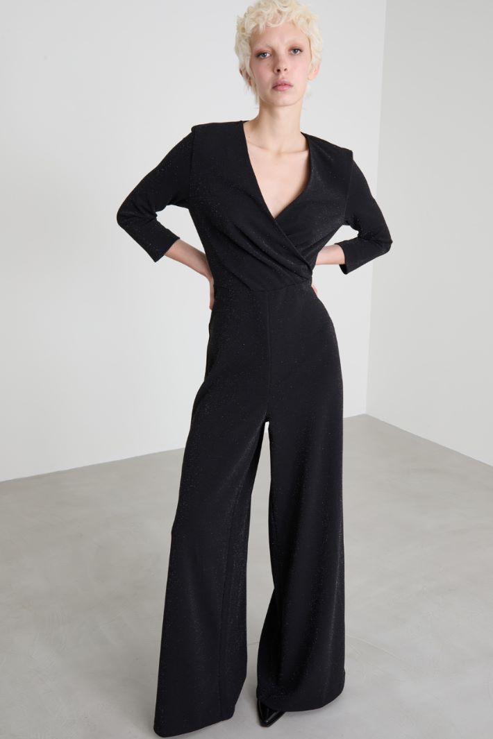 Jersey lamé long jumpsuit Intrend - 2