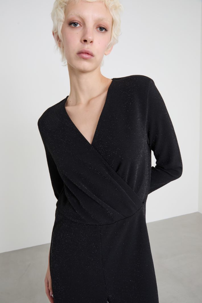 Jersey lamé long jumpsuit Intrend - 4