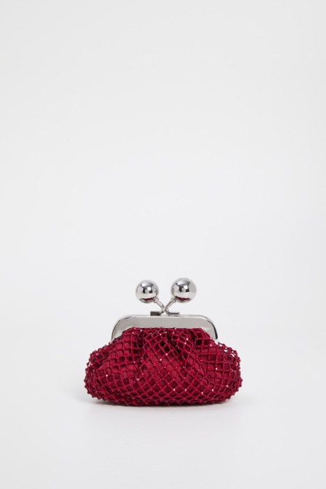 Mini bolso de malla y pedrería