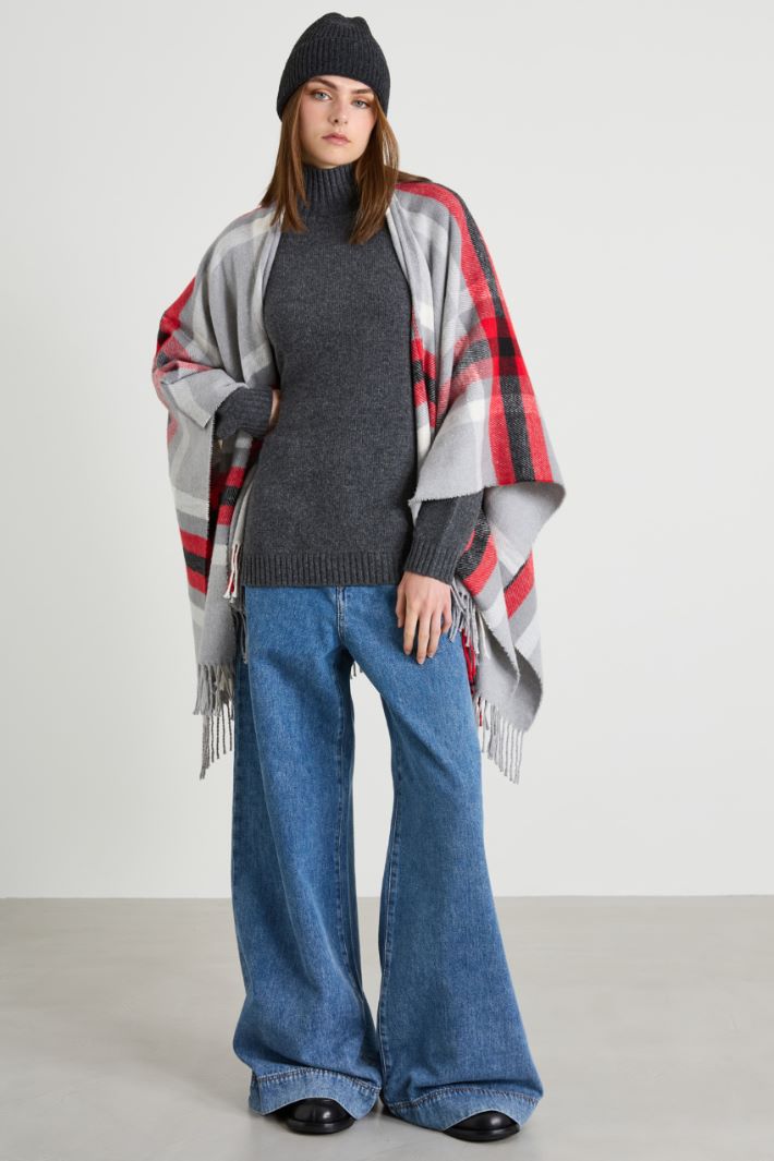 Cotton blend poncho Intrend