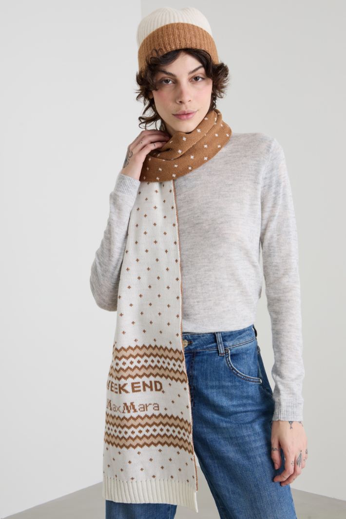 Jacquard-knit wool scarf Intrend - 2