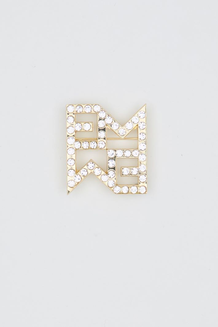 Geometric rhinestone brooch Intrend