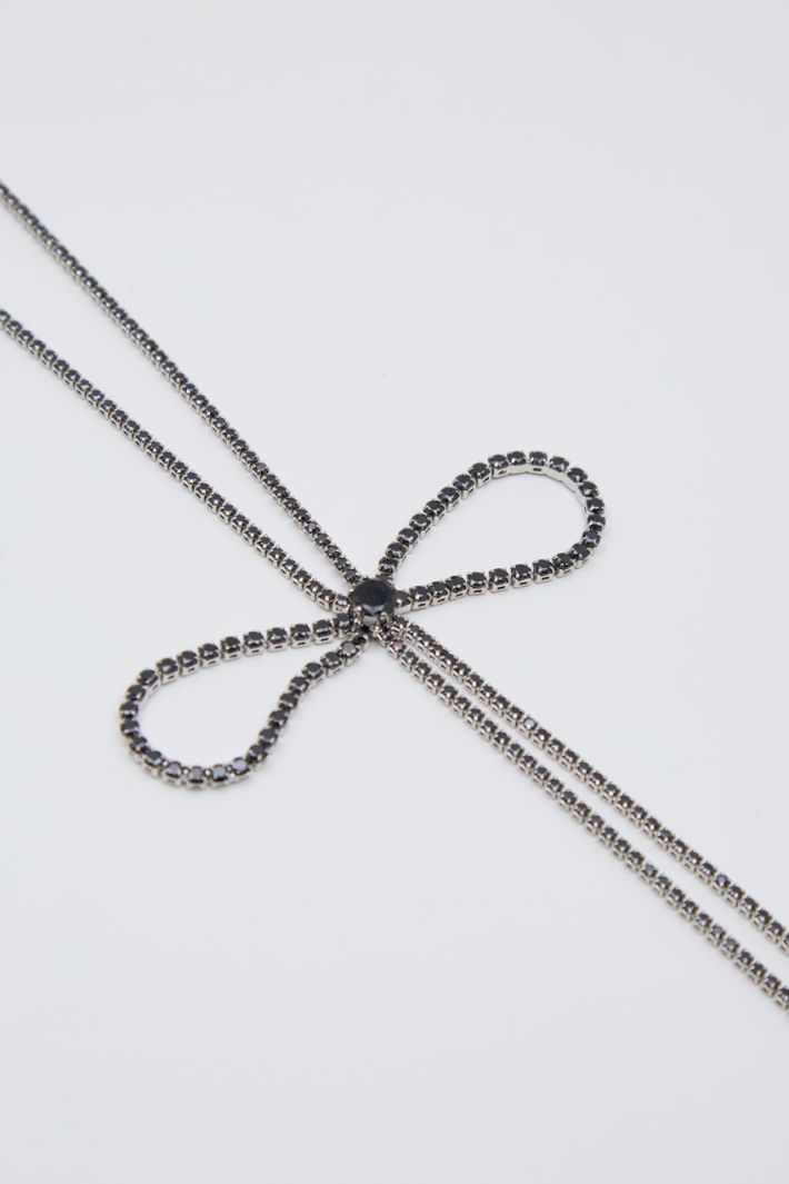 Rhinestone necklace with bow Intrend - 2