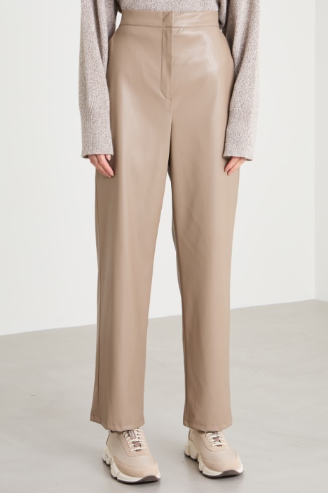 Pantaloni dritti in similpelle Intrend - 2