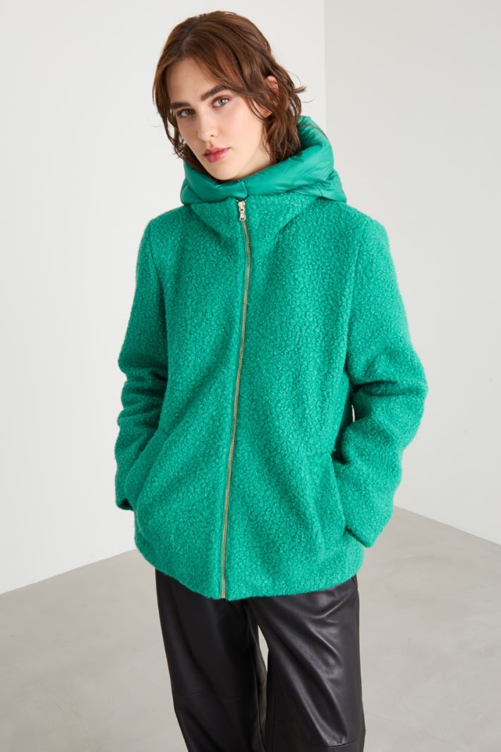 Jersey bouclé padded pea coat Intrend - 2