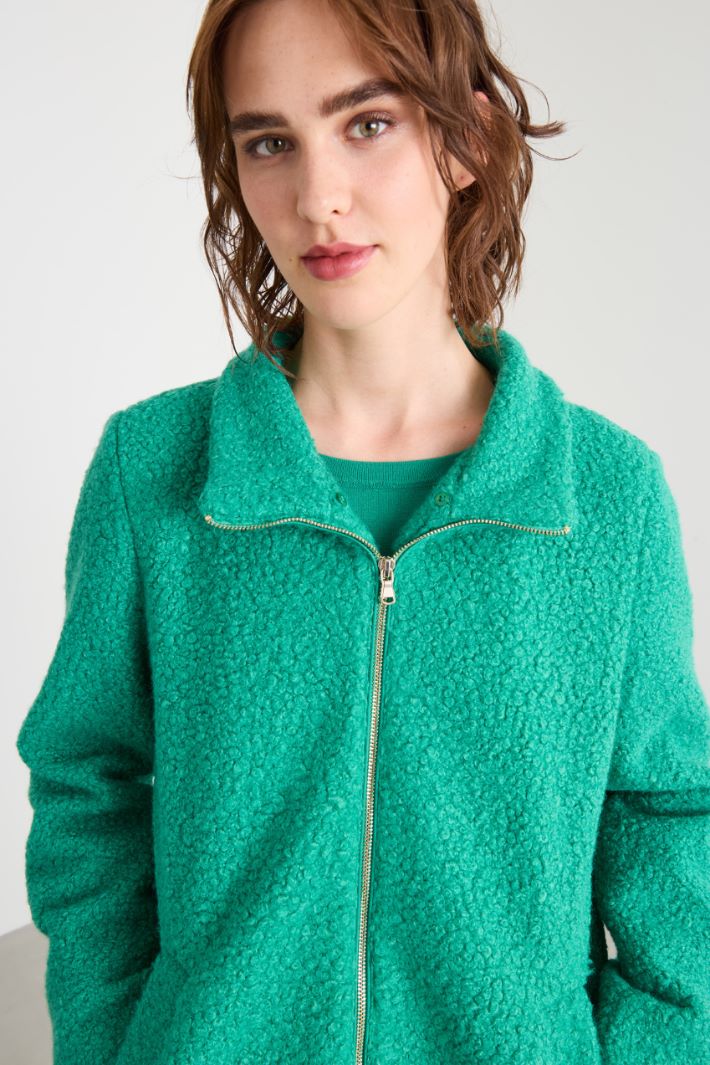 Jersey bouclé padded pea coat Intrend - 3