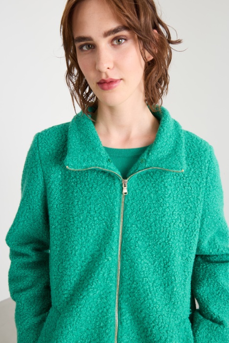 Caban acolchado de punto bouclé