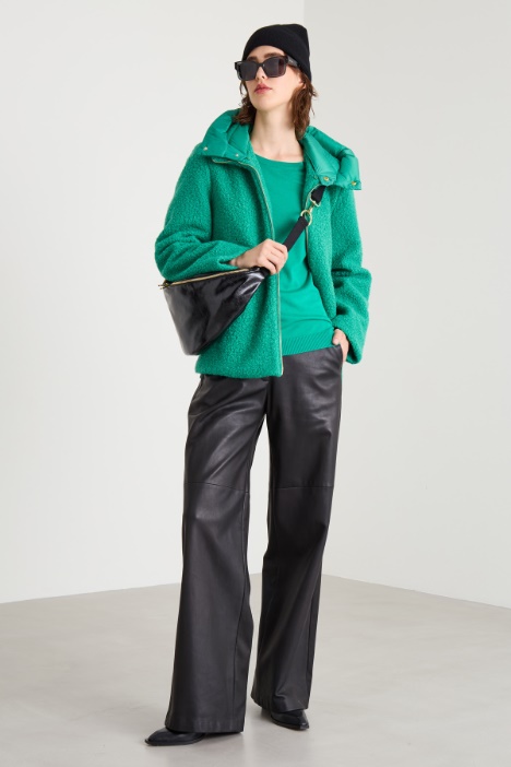 Jersey bouclé padded pea coat Intrend