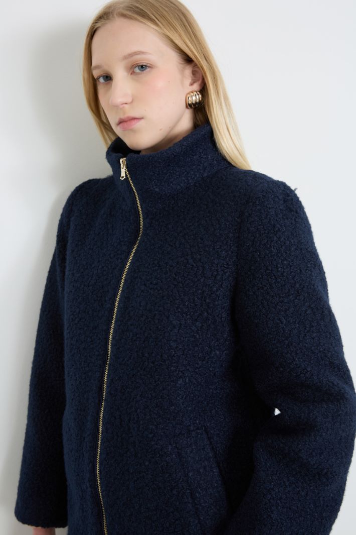 Jersey bouclé padded pea coat Intrend - 5