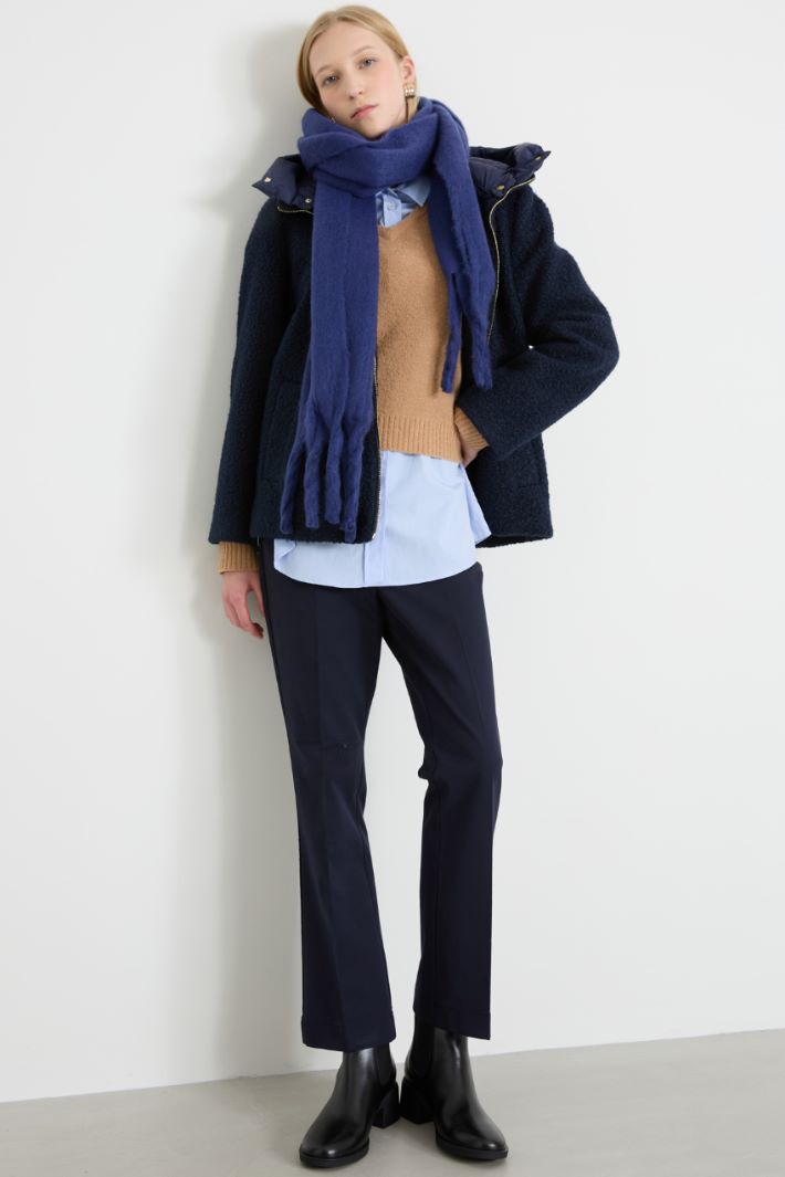 Jersey bouclé padded pea coat Intrend
