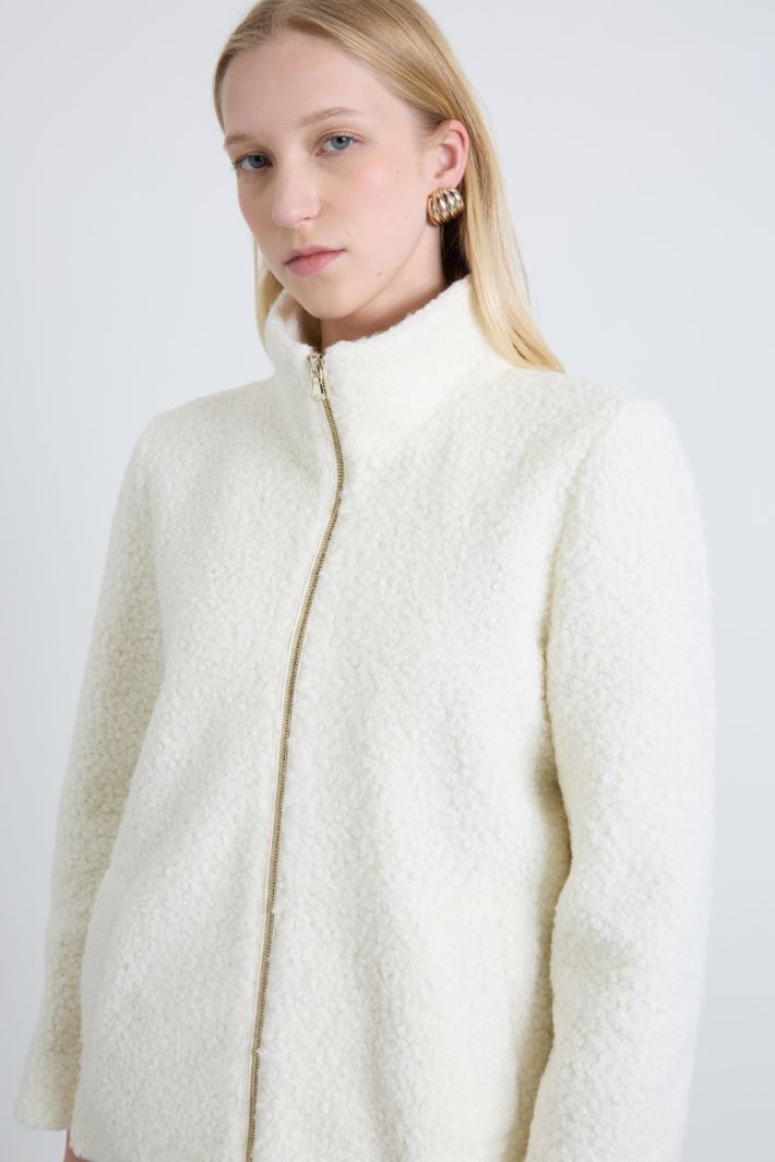 Jersey bouclé padded pea coat Intrend - 5