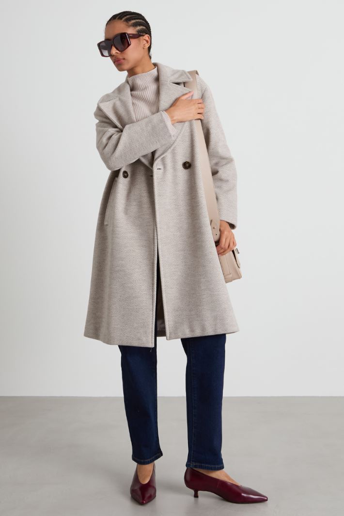 Chevron jersey coat Intrend