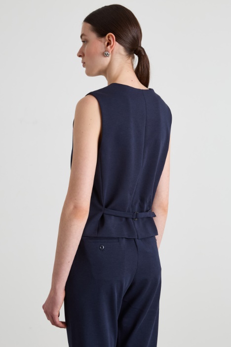 Gilet monopetto in jersey