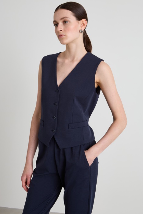 Single-breasted jersey gilet Intrend