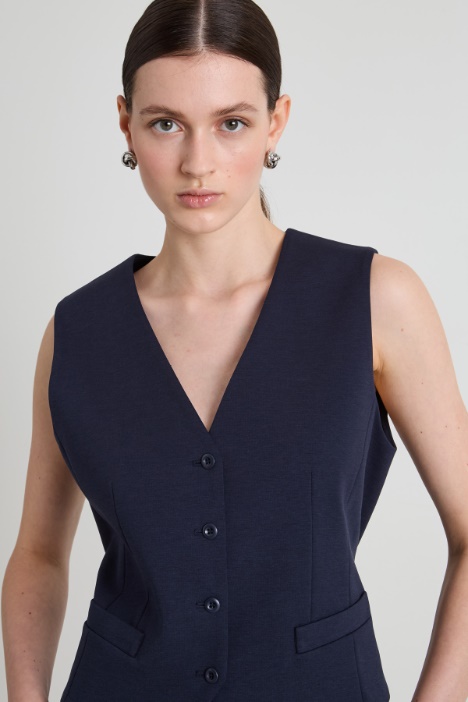 Gilet monopetto in jersey