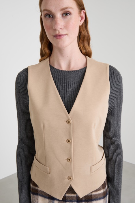 Gilet monopetto in jersey