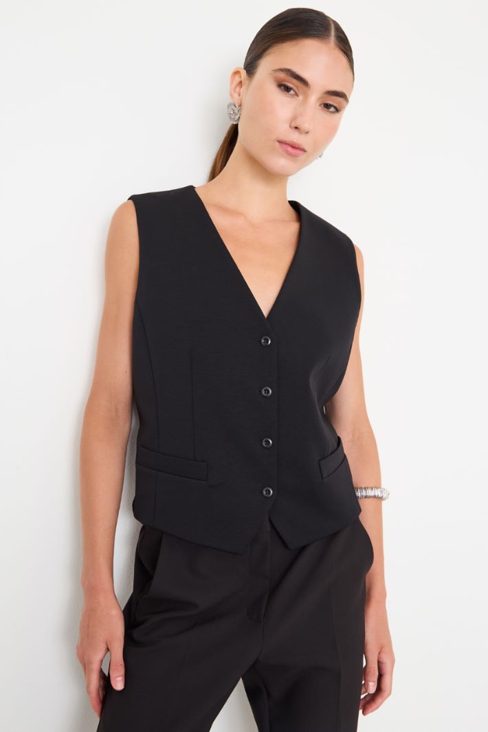 Gilet monopetto in jersey
