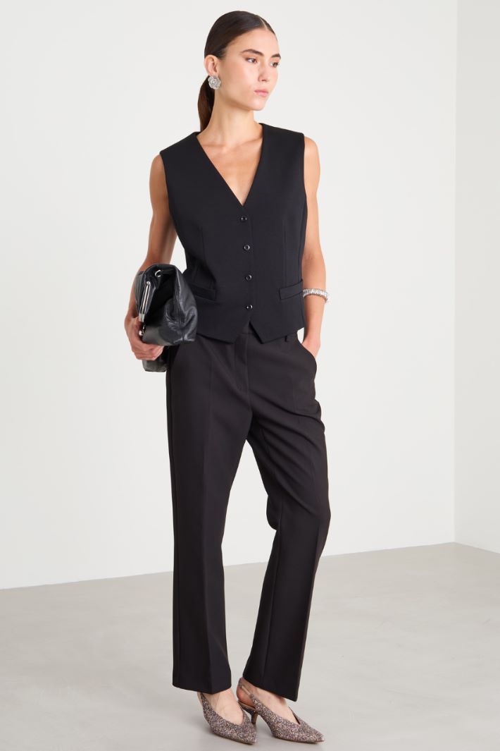 Gilet monopetto in jersey