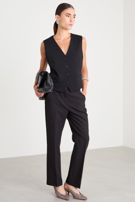 Single-breasted jersey gilet Intrend